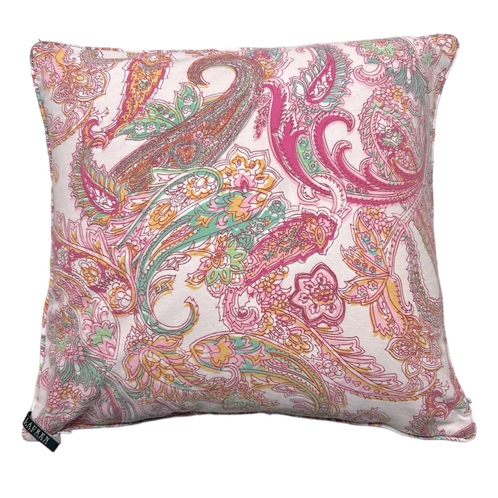 Lauren Ralph Lauren‎ Paisley Decorative Pillow Pink Orange Green